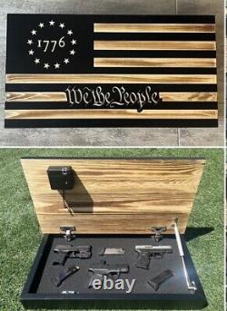 1776 We The People Trap Door Concealment Gun Case RFID Lock Wall Decor