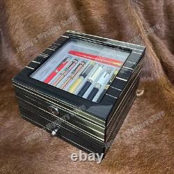 17 Slot Wood Flip Fountain Pen Storage Box Pen Display Organizer Collector Case