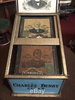 1800's CHARLES DENBY Cigar Countertop Display Case with2 wood boxes WATCH VIDEO