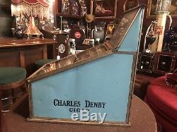 1800's CHARLES DENBY Cigar Countertop Display Case with2 wood boxes WATCH VIDEO