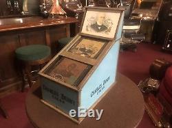 1800's CHARLES DENBY Cigar Countertop Display Case with2 wood boxes WATCH VIDEO