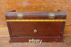 1880s Hickory Elastic Sewing Thread Old Country Store Counter Wood Display Case