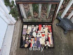 1890s -1910 era Collection of Odd Fellows Badges in Wood Display Case! 25 plus
