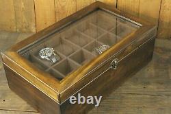 18 Slot Watch Box Wood Display Case Organizer Jewelry Storage, Wooden Watch Box