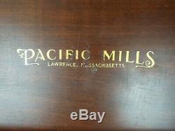 1900 Antique Advertising Pacific Mills Cotton Wood Display Case Salesman Sample