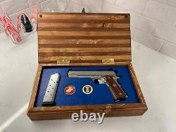 1911 Pistol Display Case Eagle Engraved Customize Your Own Interior and Color