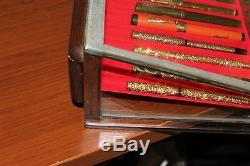 1915 PARKER LUCKY CURVE Fountain Pen Display Case Glass Wood 24-40 Heavy 13lbs