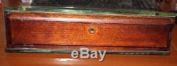 1915 PARKER LUCKY CURVE GLASS Wood 24 Fountain Pen Display Case Heavy 10lbs