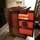 1920's Revolving 4 Sided Display Case Wood And Glass. Leather/jewerly And More