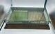 1920s Parker Fountain Pen Counter Display Case Wood And Glass 2 Trays And Key