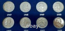 1934-64 The Last 30 Years of US 90% Silver Half Dollar Set in Wood Display Case