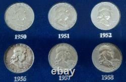 1934-64 The Last 30 Years of US 90% Silver Half Dollar Set in Wood Display Case