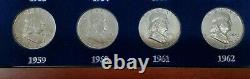 1934-64 The Last 30 Years of US 90% Silver Half Dollar Set in Wood Display Case