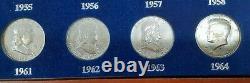 1934-64 The Last 30 Years of US 90% Silver Half Dollar Set in Wood Display Case