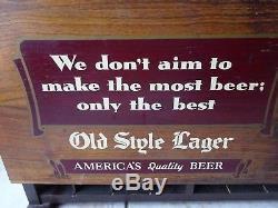 1940's Old Style Lager Beer Sign Display and Cigarette Pack Wood Case
