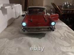 1957 Chevrolet Bel Air Convertible Danbury Mint withBox, Wood Plaque Display Case