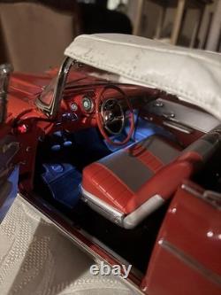 1957 Chevrolet Bel Air Convertible Danbury Mint withBox, Wood Plaque Display Case