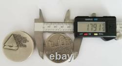 1970's Silver Israel- 4 Medals Set of. 935 Sterling Silver in Wood Display Case