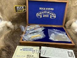 1981 Buck Grand Slam Lockback Knife Collection In Wood Display Case Mint /Rare