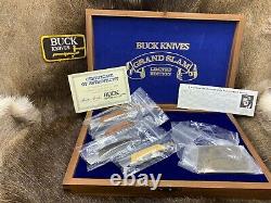 1981 Buck Grand Slam Lockback Knife Collection In Wood Display Case Mint /Rare