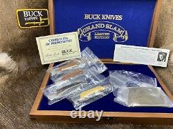 1981 Buck Grand Slam Lockback Knife Collection In Wood Display Case Mint /Rare