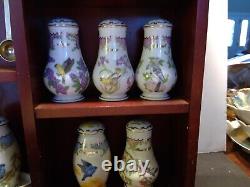 1994 Lenox Birds & Blossoms Spice Jar Set & Wood Display Case WithSpoons 24 Jars