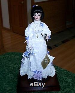 1996 Franklin Mint Emma Coca Cola Heirloom Doll Circa 1905 & Wood Display Case