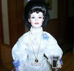 1996 Franklin Mint Emma Coca Cola Heirloom Doll Circa 1905 & Wood Display Case