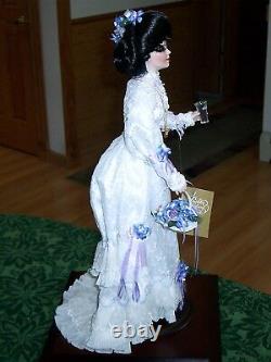 1996 Franklin Mint Emma Coca Cola Heirloom Doll Circa 1905 & Wood Display Case