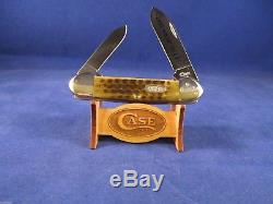 1997 Case Swap Meet Canoe Pocket Worn Green Bone Mint Set In Wood Display SN#254