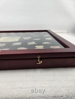 1998 Nascar Winston Cup Pin Collection Cherry Wood Display Case