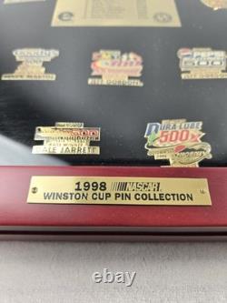 1998 Nascar Winston Cup Pin Collection Cherry Wood Display Case