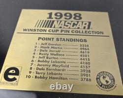1998 Nascar Winston Cup Pin Collection Cherry Wood Display Case