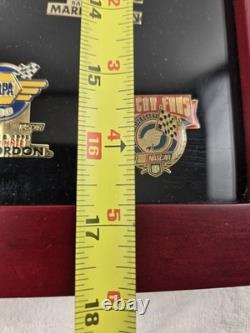 1998 Nascar Winston Cup Pin Collection Cherry Wood Display Case