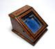 19c. Victorian Pocket Watch Box Display Stand Holder Beveled Glass Marquetry Wood