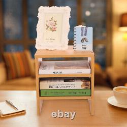 1Pc Wooden Desktop Organizer Wood Durable Practical Layered Stand Storage Shelf