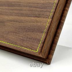 1/18 Acrylic Case Models Display Box Transparent Dustproof Wood Grain Leather