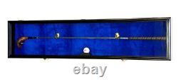 1-2 Golf Club & Ball Putter Display Case Cabinet Rack 98% UV Lockable Wood Iron