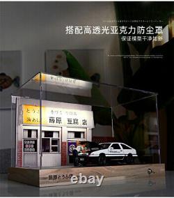 1/32 Initial D Fujiwara Tofu Shop Scene Figure LED Light Display Case for AE86