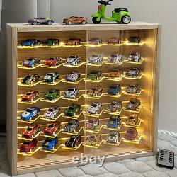 1/64 Mini Cars Display Case with Lighted 7 Tiers Wall Mounted Display Box with A