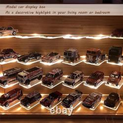 1/64 Mini Cars Display Case with Lighted 7 Tiers Wall Mounted Display Box with A
