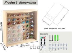 1/64 Mini Cars Display Case with Lighted 7 Tiers Wall Mounted Display Box with A