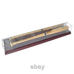 (1) Cherry Wood Base Full Size Mlb Baseball Bat Uv Protection Display Case