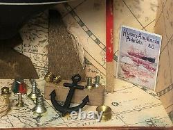 1 Small Handmade Nautical Model Yacht Wall Hanging Display Case Plaque