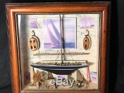 1 Small Nautical Model Yacht Wall Hanging Display Case Plaque