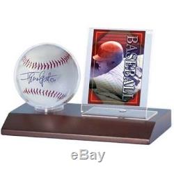 1 case 36 Ultra Pro Dark Wood Base Baseball Ball & Card Storage Display Holders