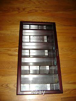 2001 Retired Snowbabies Miniatures Pewter Wood Cherry Display Case Wooden Rare