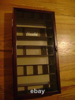2001 Retired Snowbabies Miniatures Pewter Wood Cherry Display Case Wooden Rare