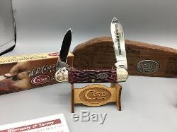 2009 Case CCC XX Canoe Knife Set Cabernet Bone Mint In Wood Display Case #10