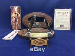 2010 Case Tested XX Canoe Knife Antique Bone Mint In Wood Display Case #13